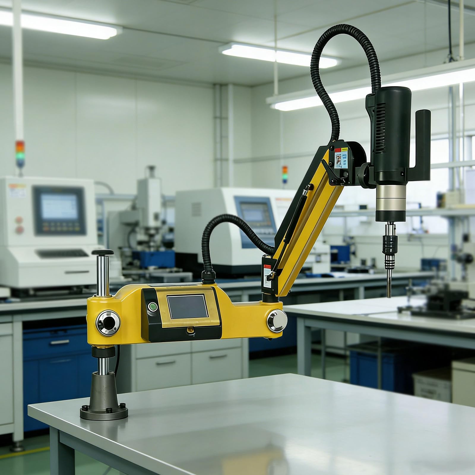 AityBuy 600W High Torque Electric Tapping Machine, 360° Rotatable Universal Tapping Arm, M3-M16 Threading Drilling Tool with Collets Set