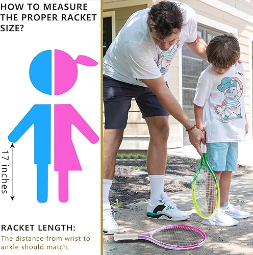 Miniatura 5 de 17"-25" Kids Tennis Racket for Aged 2-12, bo'weiqi Toddler Tennis Racket with Shoulder Strap Bag, Including 1 Tennis Racket and 1 Replacement Grip