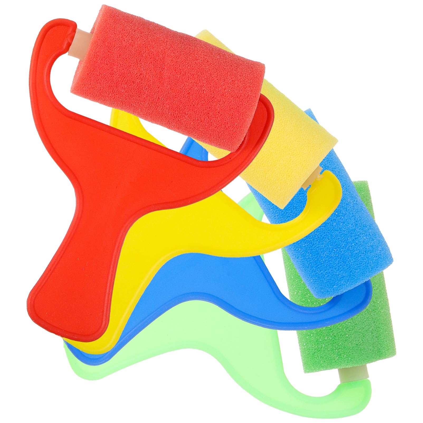 NUOBESTY Sponge Paint Rollers Set for Kids 4 Pcs Sponge Brush Set for Art Projects