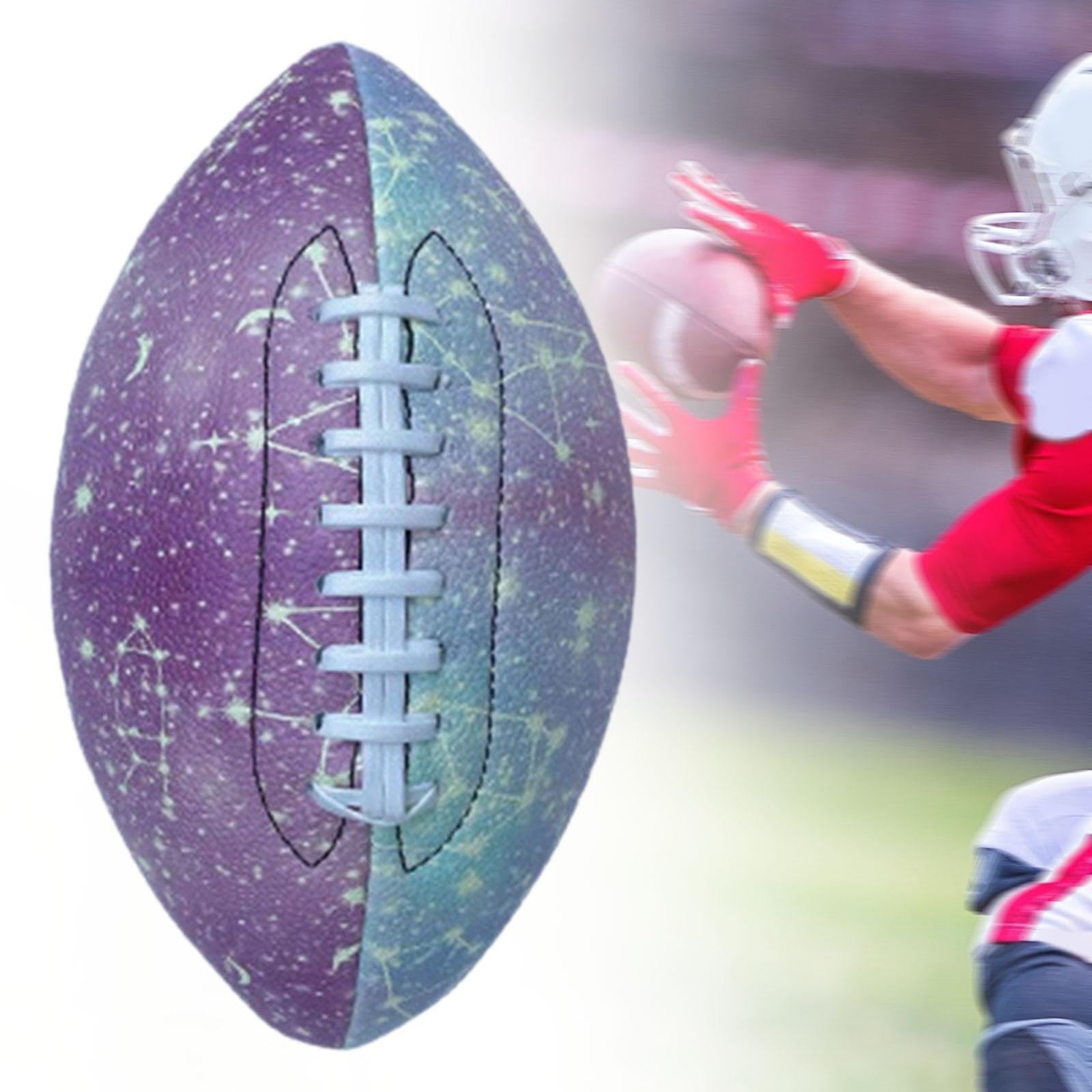 Balón de Rugby Luminoso Resistente Confeccionado en Caucho Flexible con Superficie Antideslizante Y Costura de Precisión Portátil para Entrenamiento D