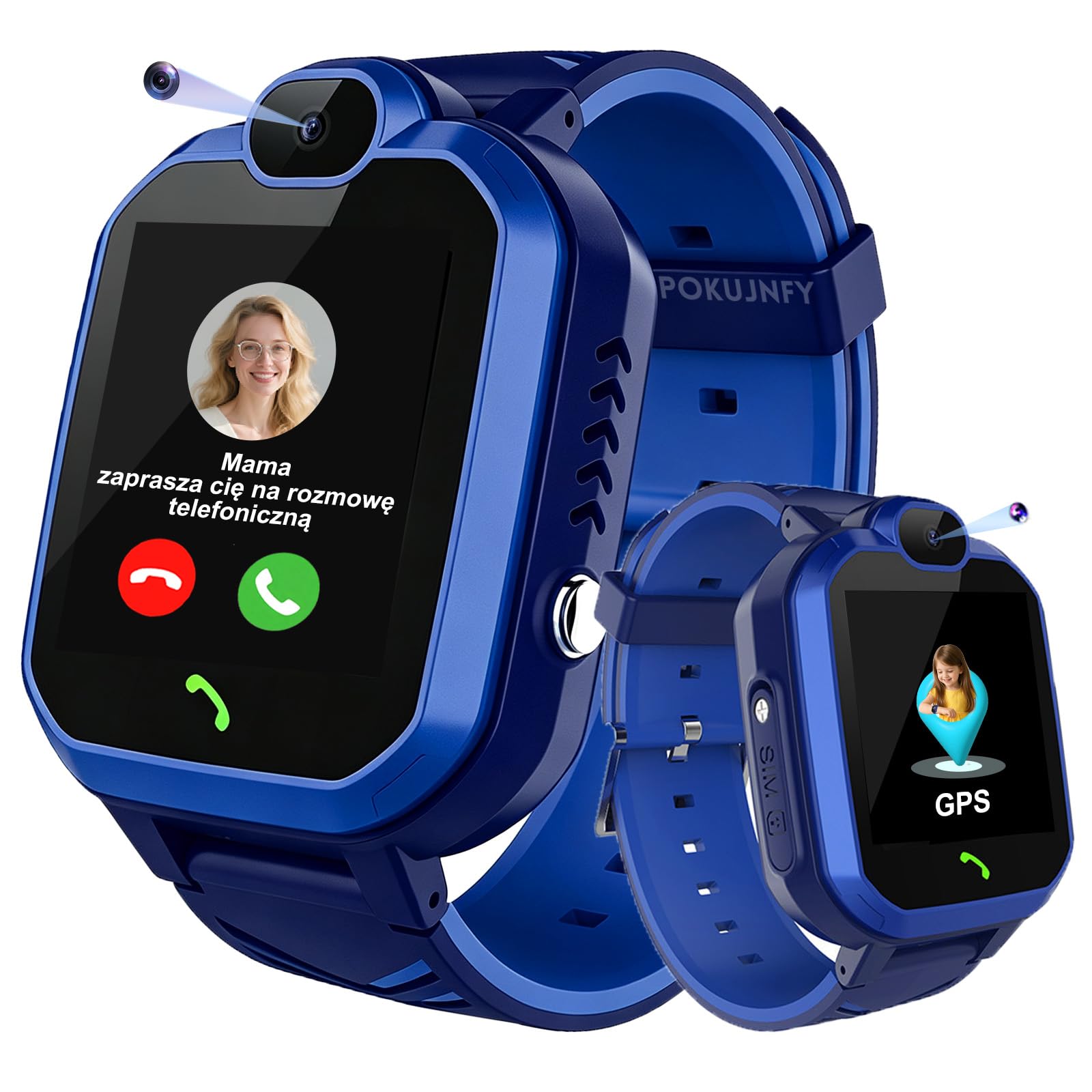 Smartwatch dla Dzieci z GPS Rozmowy SOS Telefoniczne Czat Głosowy