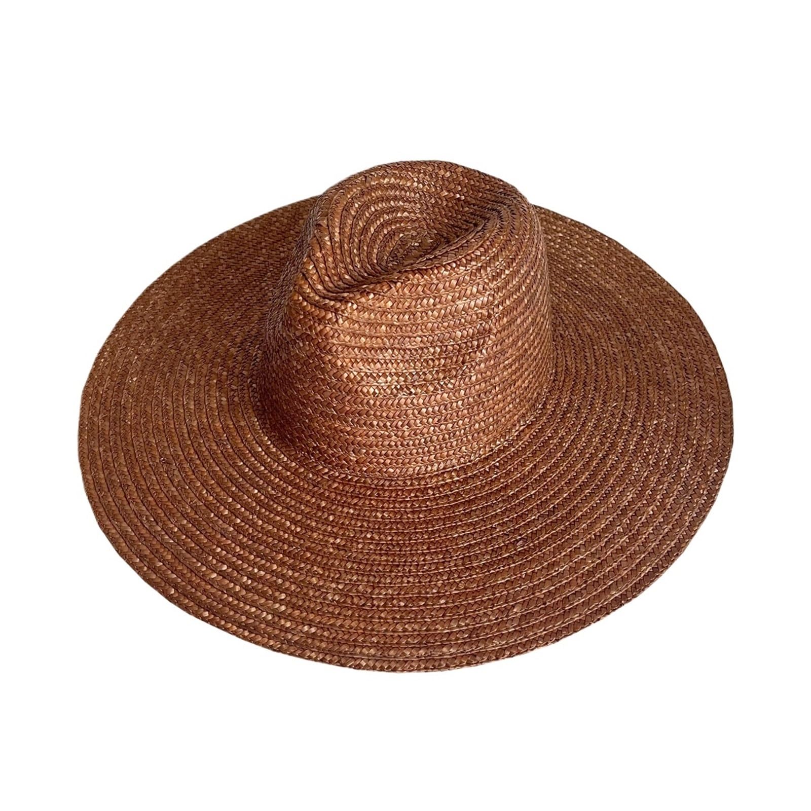 Generico Cappello di Paglia a Tesa Larga Intrecciato a Mano - Cappello Estivo con Protezione UV, Cappello da Spiaggia Pieghevole da Viaggio
