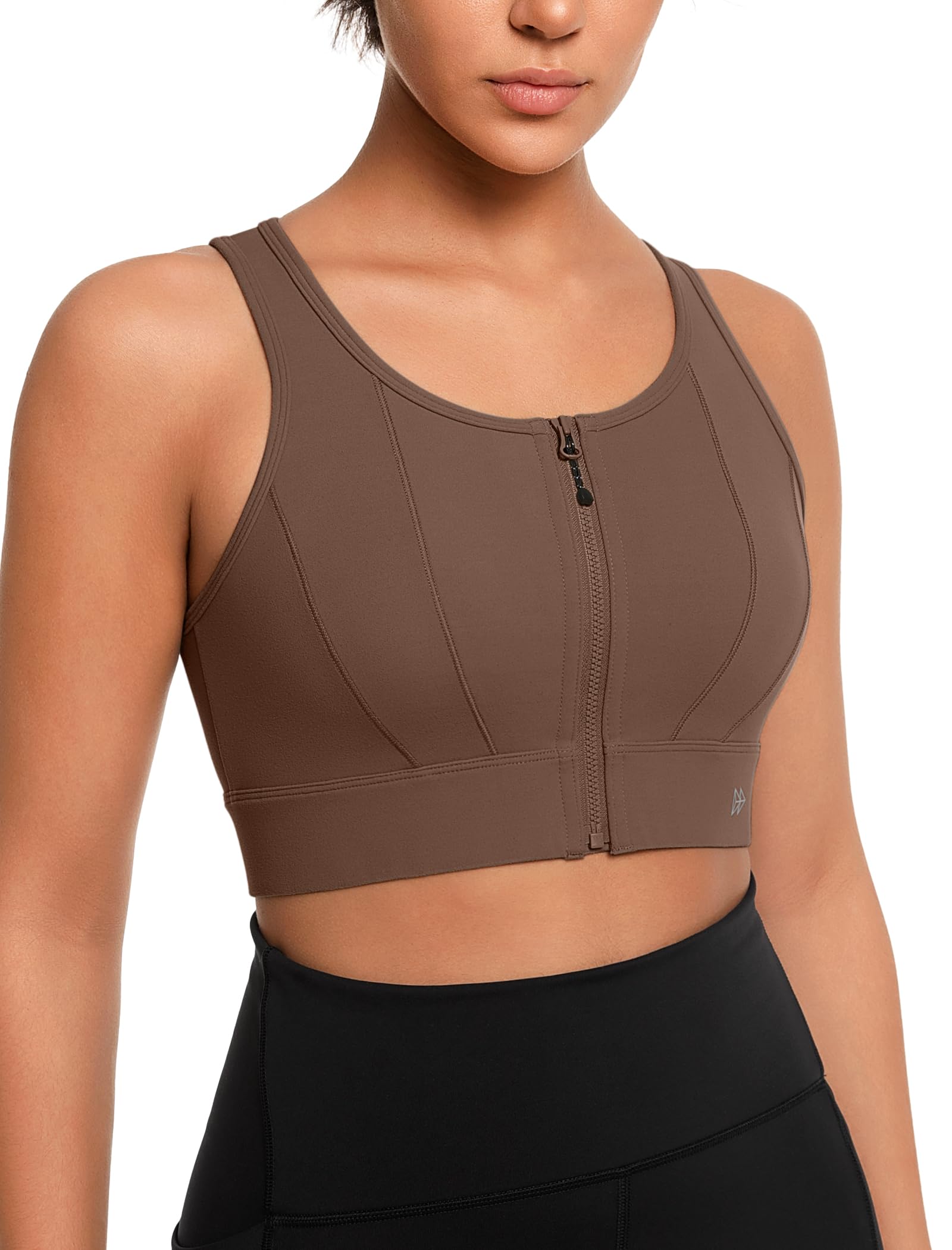 Yvette Front Closure Sports Bras for Women High Support Large Bust Supportive Sports Bra High Impact for Running