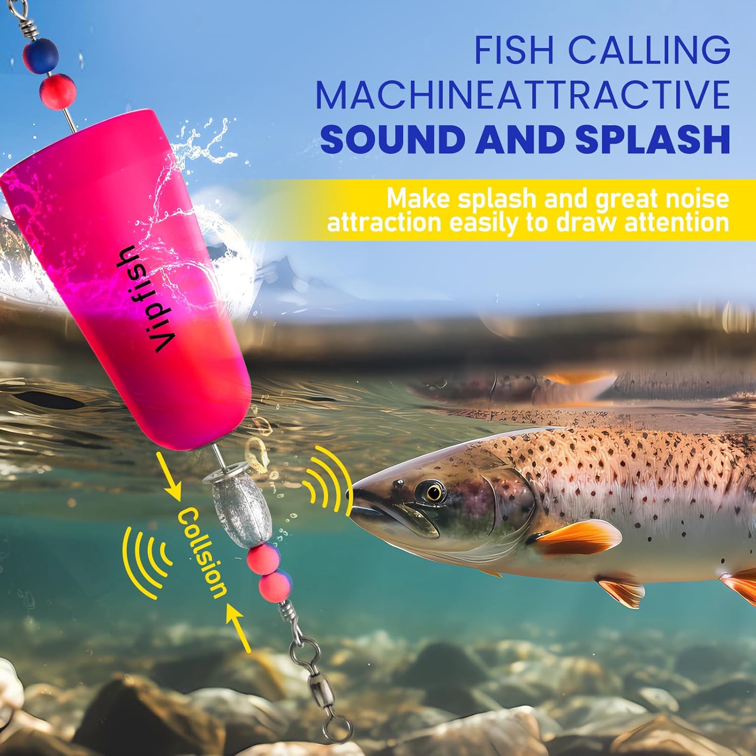 Popping Corks Floats Saltwater - Rattles and Floats for Catfish Redfish Speckled Trout Rigs with a 3/8 oz Egg Weight, and a High-Visibility Cork
