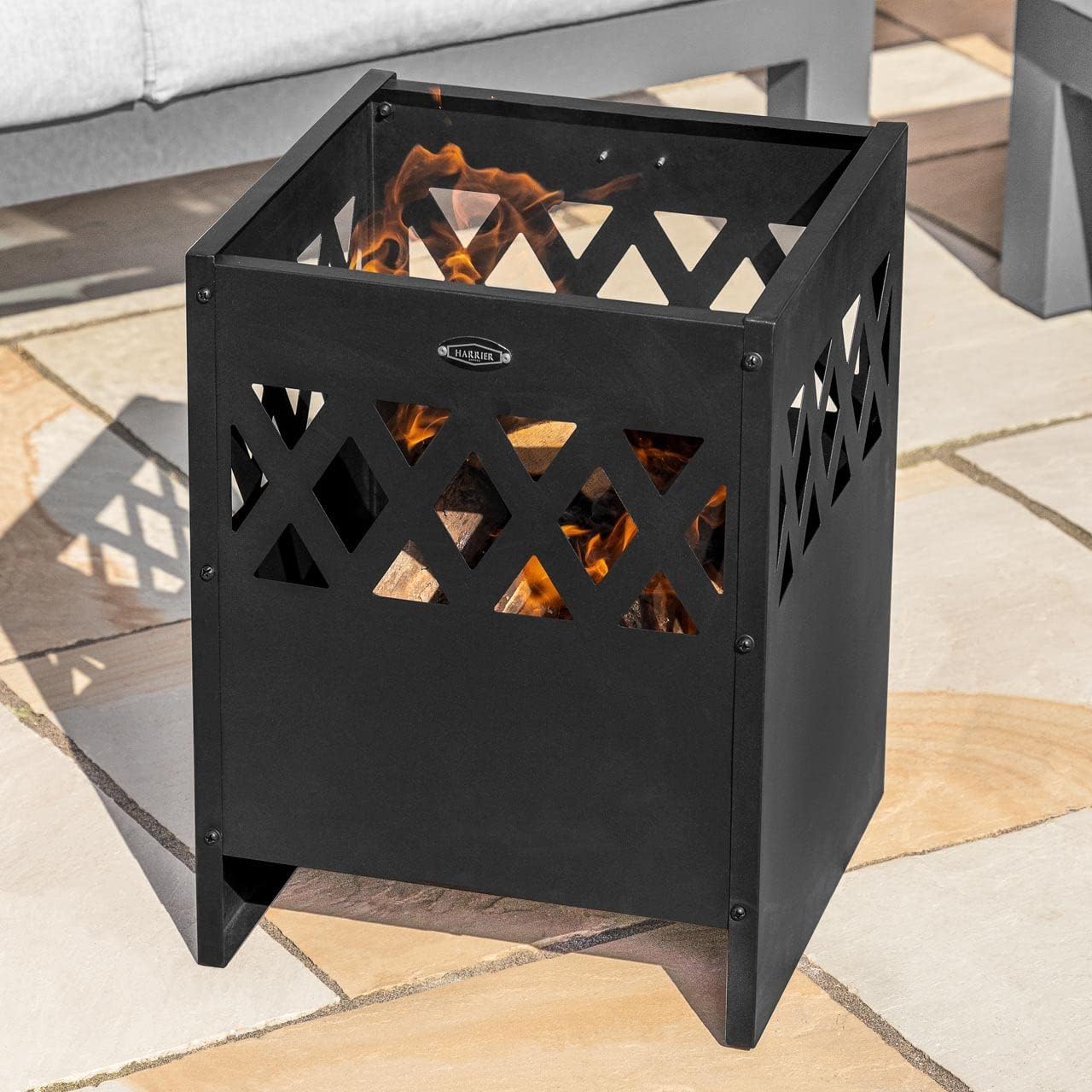 Harrier Outdoor Fire Pits [5X Styles] - Fire Pits for Garden | Suitable for Wood & Charcoal | Optional Fire Pit Grill Upgrade | Stylish Fire Pit Bowls (Fire Pit Only, Woven (42in) Fire Pit)