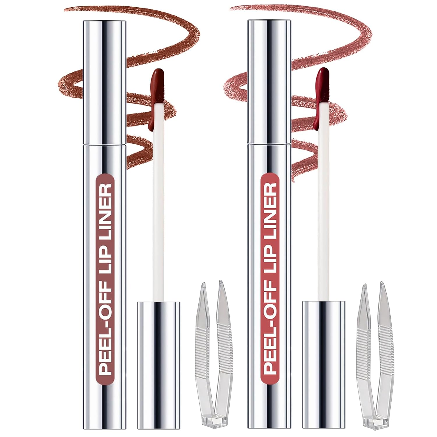2 Colors Peel Off Lip Liner Stain Kit - Long Lasting Matte Tint