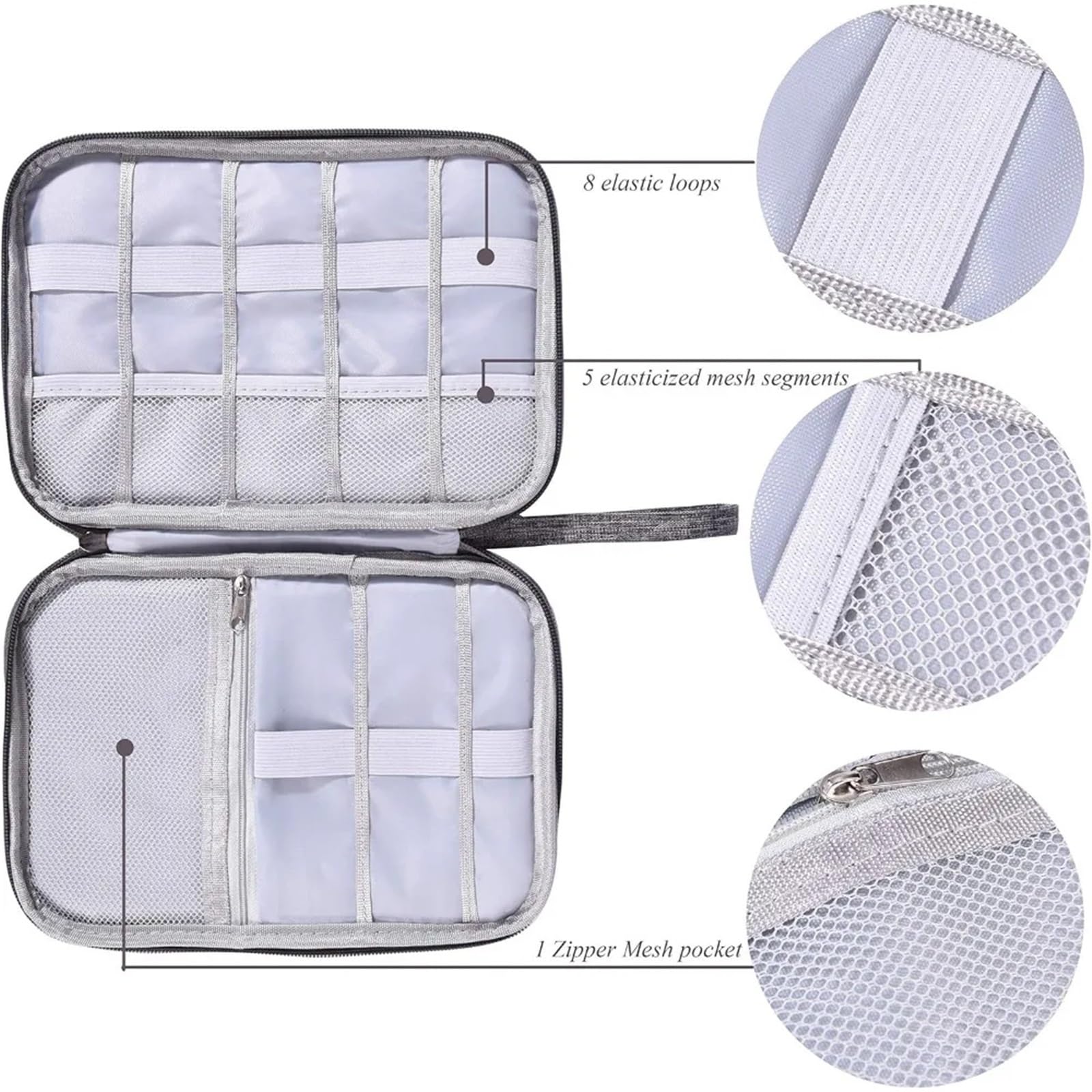 Borsa organizer per cavi Custodia viaggio impermeabile 2 pezzi | Waterproof Travel Pouch Universal Storage(Black)