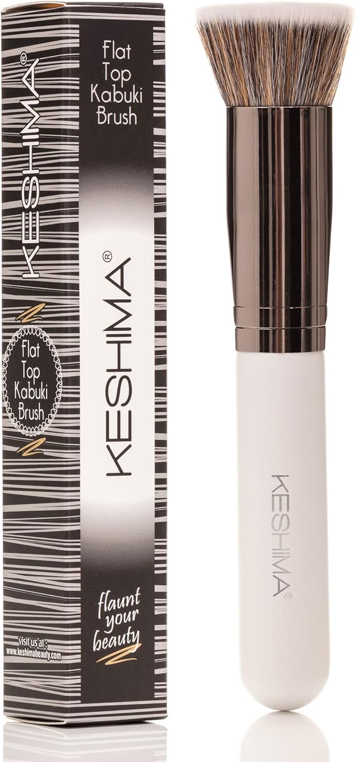 Foundation Brush Flat Top Kabuki By Keshima Premium Foundation Brush