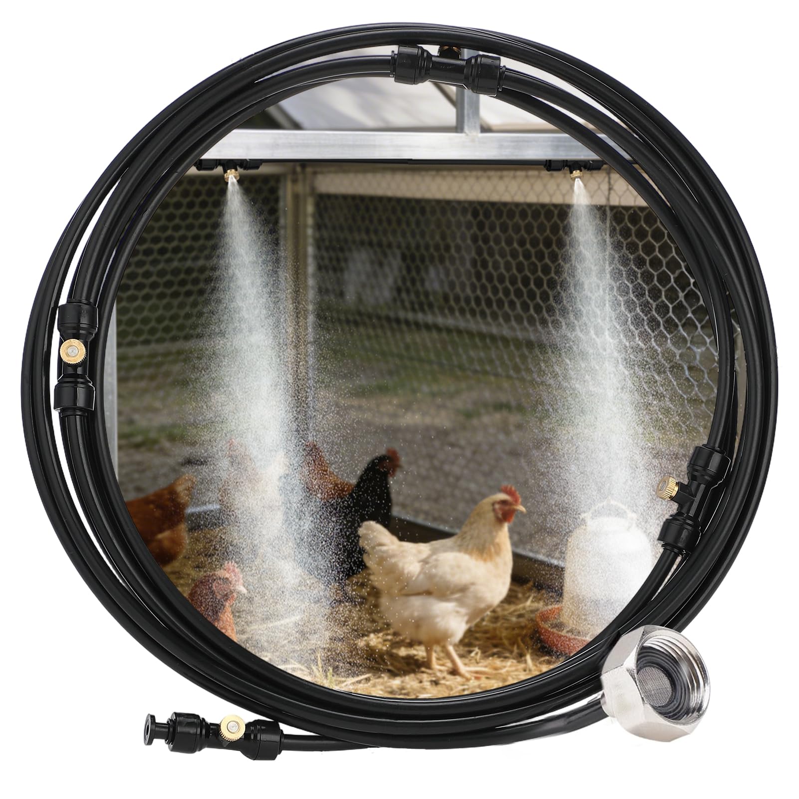 Photo 1 of 16.4ft Pre-Assembled Chicken Coop Misting System for Cooling Poultry