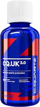 CARPRO CQUARTZ UK 3.0 - Ceramic Coating for Cars, Quartz Based Nanotechnology, Bonds to Paint, Glass, Metal and Plastic - (30ml Kit)