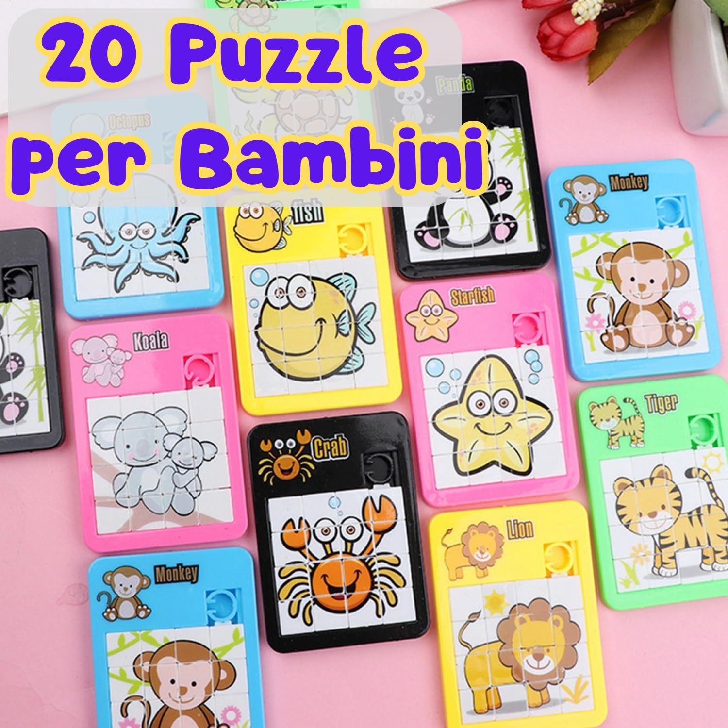Mini Puzzle Bambini Set 20 PCS Regalini Fine Festa Invitati Alunni Compleanno Imballaggio Individuale