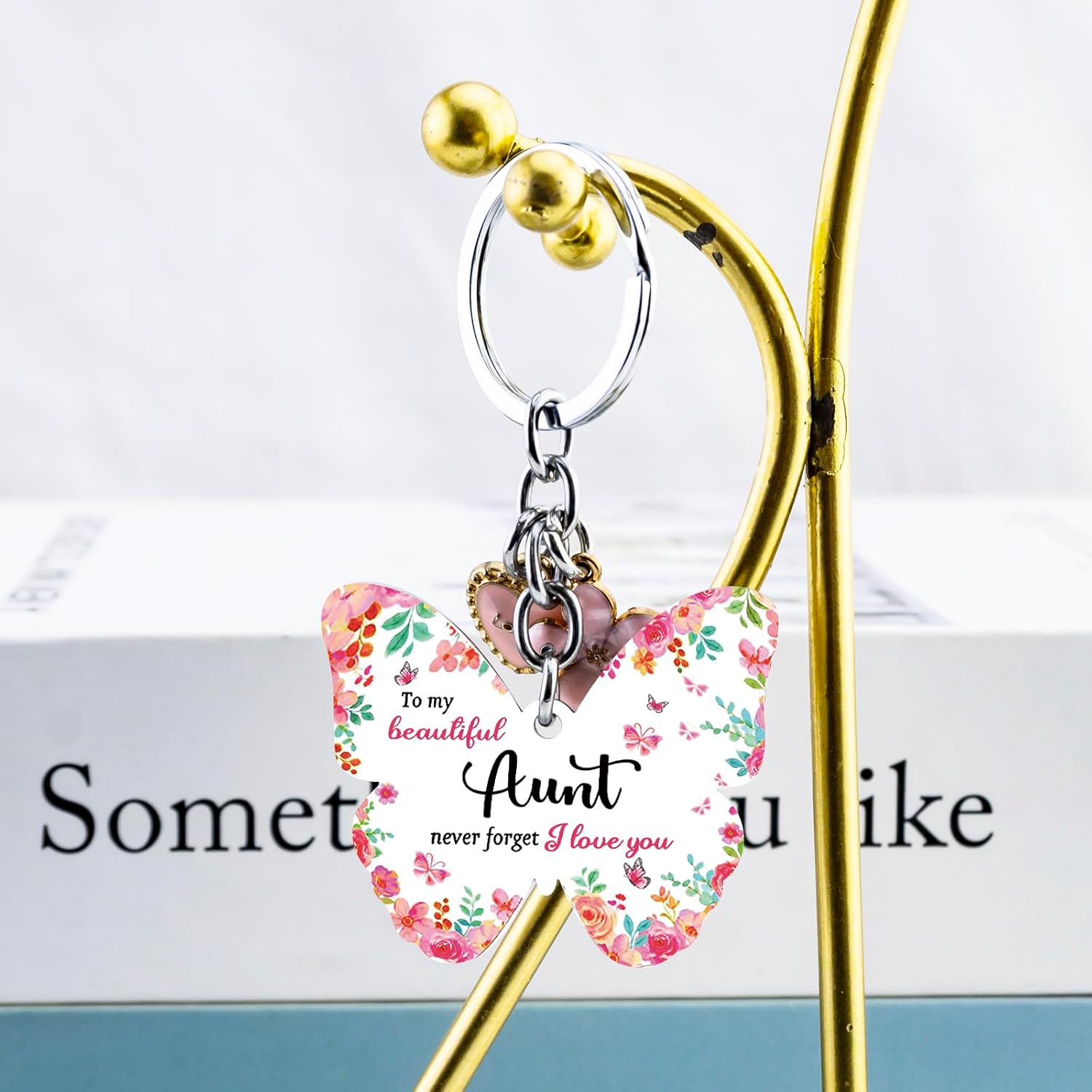 OEHEDOU Aunt Gifts Auntie Gift Ideas Aunts Birthday Gifts From Niece Nephew Butterfly Aunt Keychain Christmas Gift For Auntie Best Aunts Present For Birthday Christmas Valentines Day Easter - Image 4