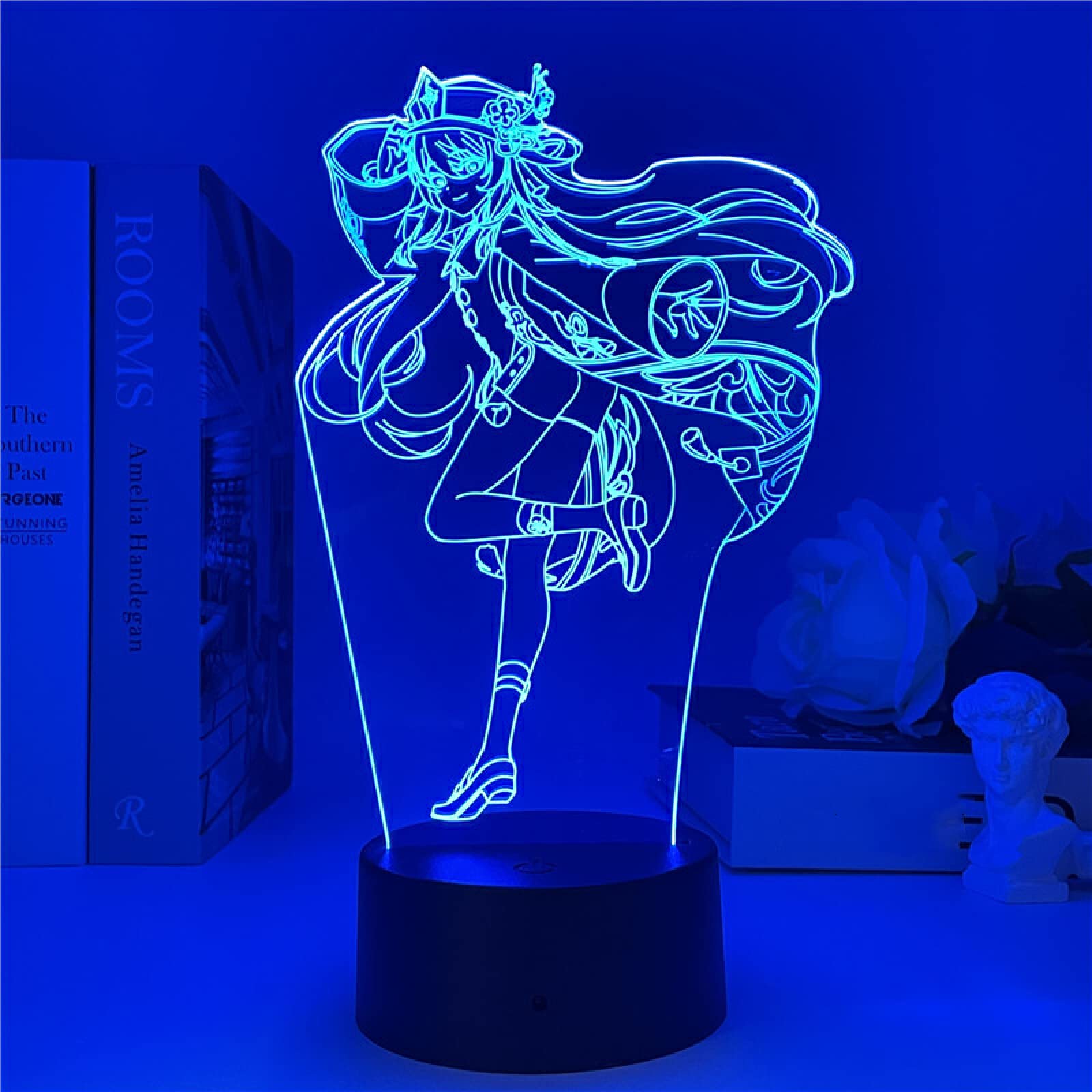 YRHPL Genshin Impact HuTao Game 3D Anime Illusion Night Light Genshin Impact  Hu Tao for Kid Bedroom Decor Night Light Friend Birthday Gift Led Lamp Genshin  Impact Hu Tao-16 Color with Remote, (