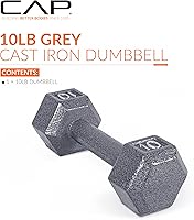 Vista 81 de CAP Barbell Mancuerna hexagonal de hierro fundido Múltiples opciones Negro