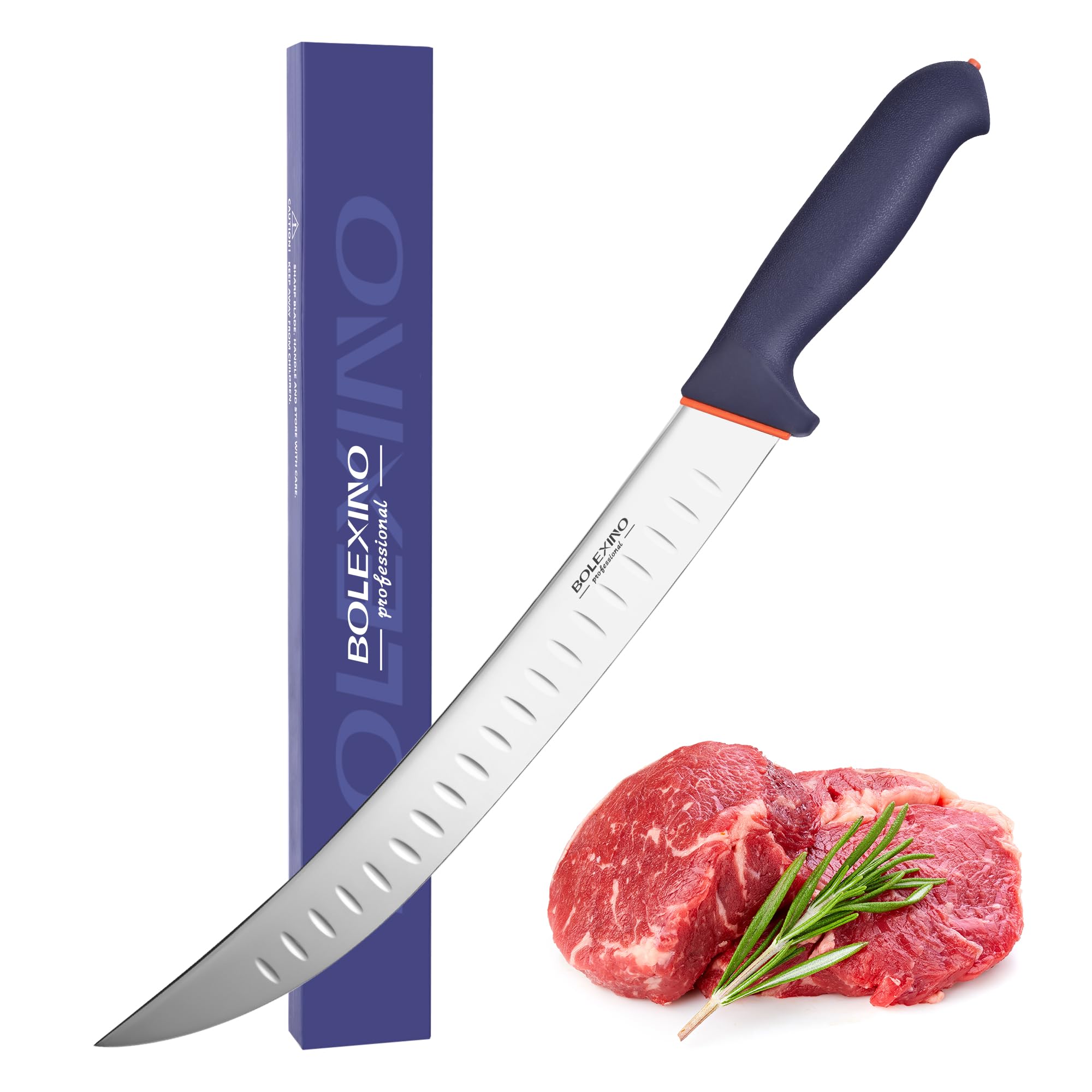 Brisket Slicing Knife, 12" Carving Knife W/Granton Edge for Meat