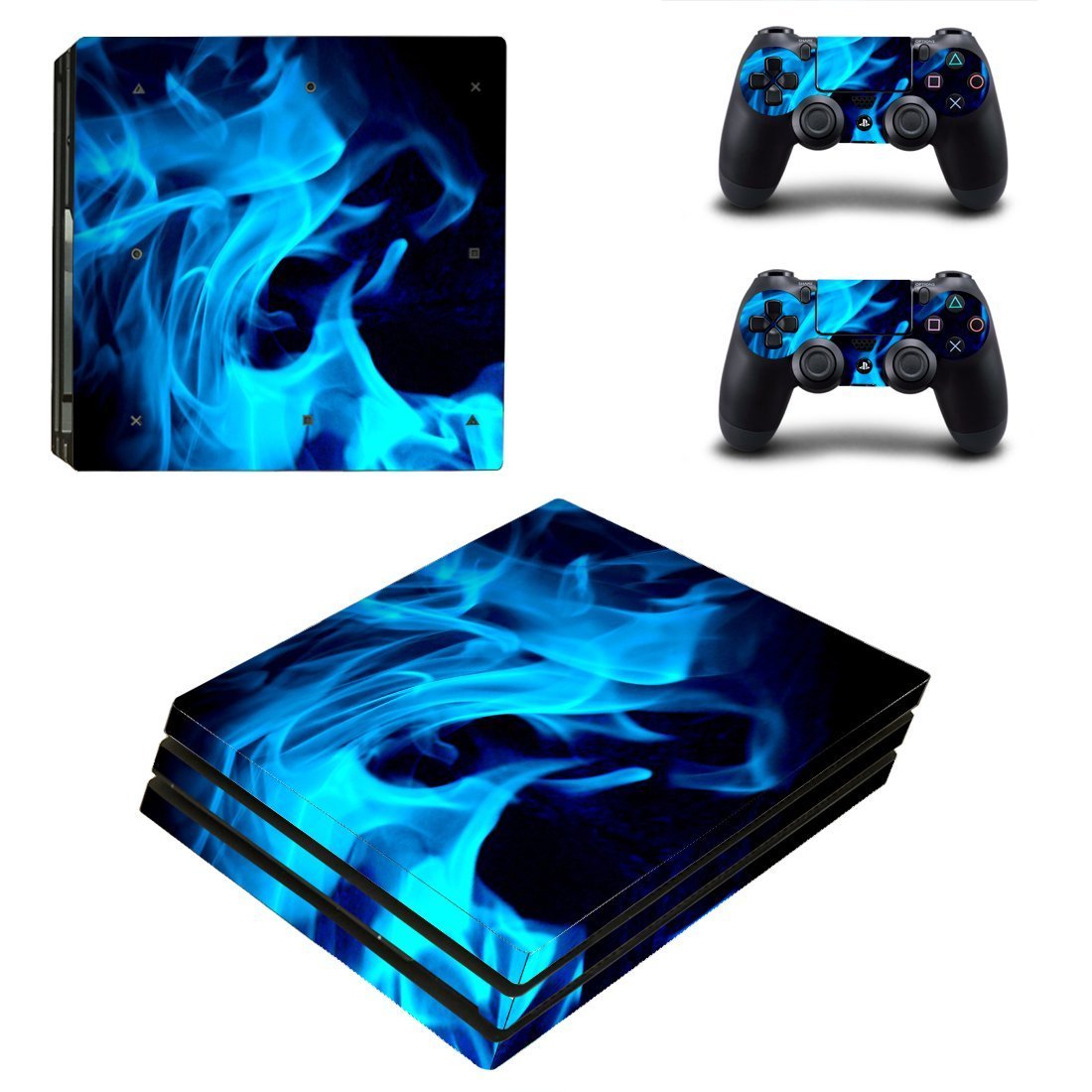 Elton Blue Ice Flame Fire Theme 3M Skin Sticker Cover for PS4 Pro Console and Controllers [video game] (B06XZMW8RY) Amazon Price History, Amazon Price Tracker