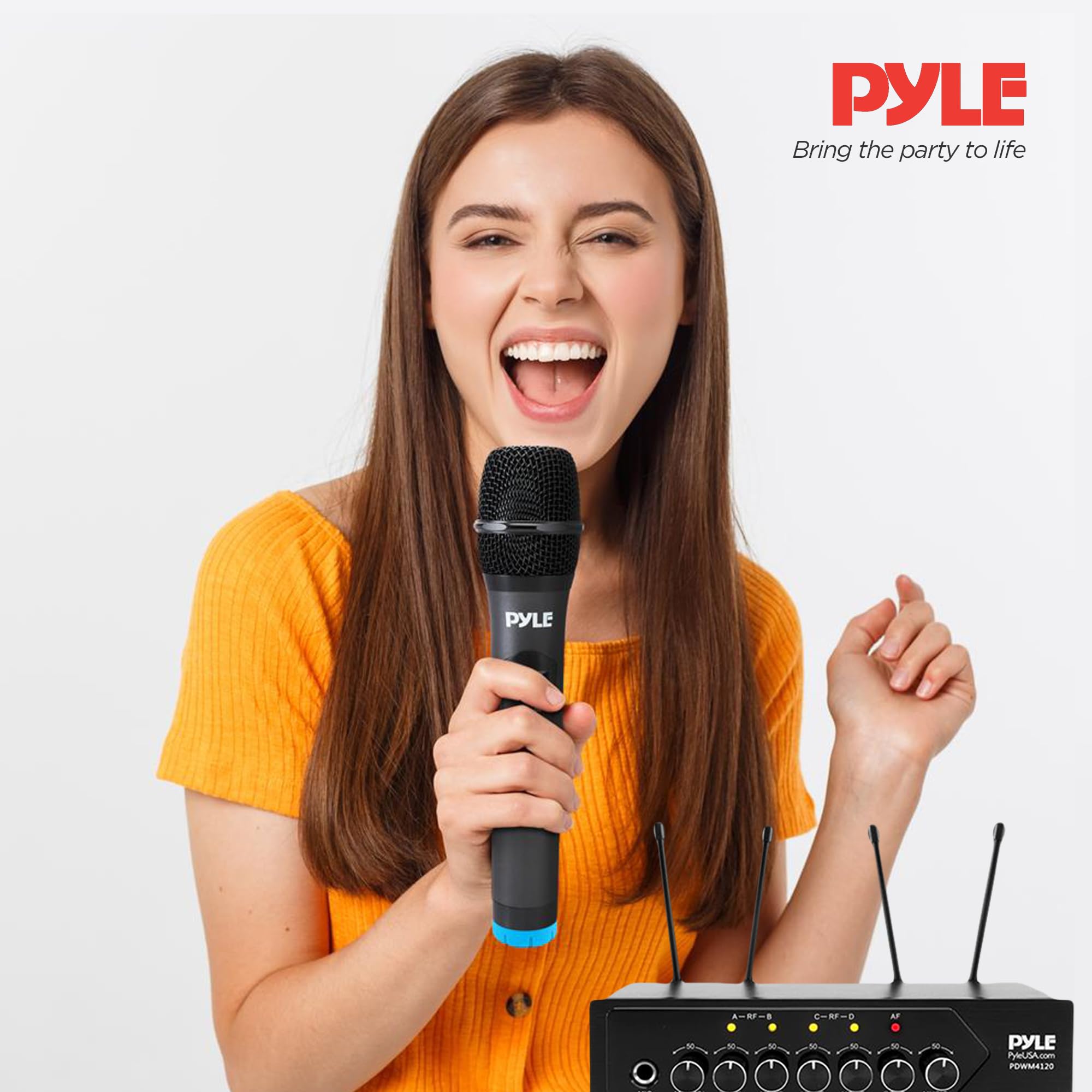 Pyle Professional UHF Dual Microphones for Karaoke and Events - Dettaglio
