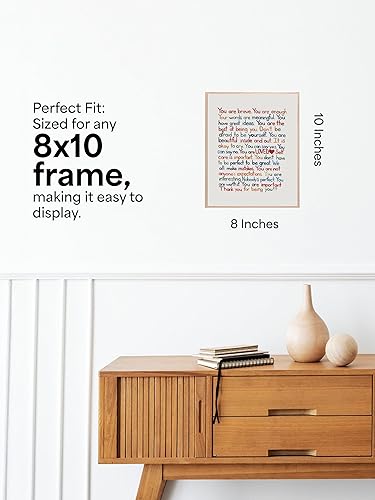 Vista 2 de You Are Brave, You Are Enough” Inspirational Wall Art Print – Affirmation Typography Poster for Self-Love, Mental Health – Classroom, Office