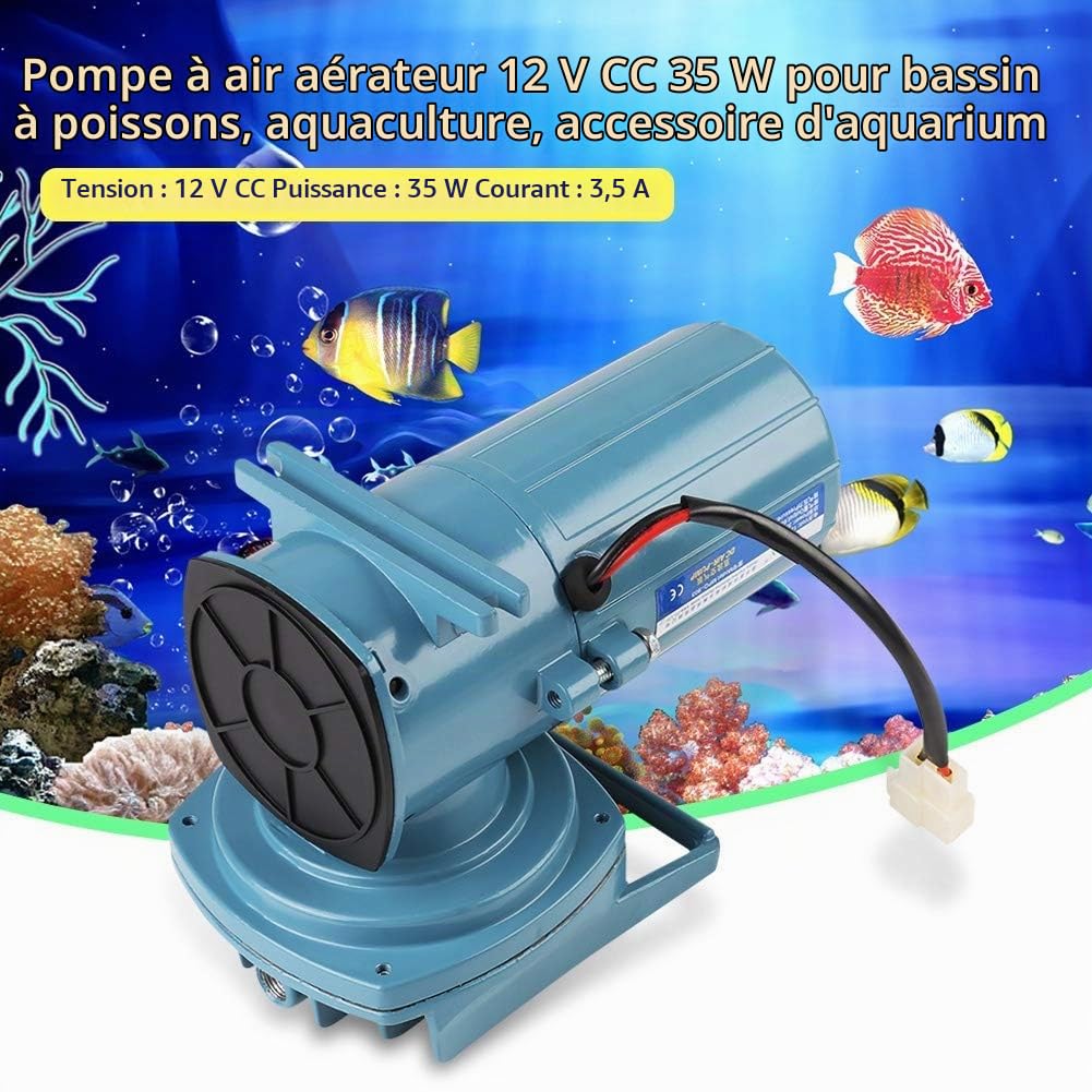 Ejoyous Pompes à Air pour Aquarium, DC 12 V 35 W Aérateur de Pompe à air Pompe à Air Oxygène Portable avec Poignée pour Bassin Aquarium Aquiculture 68 L/Min