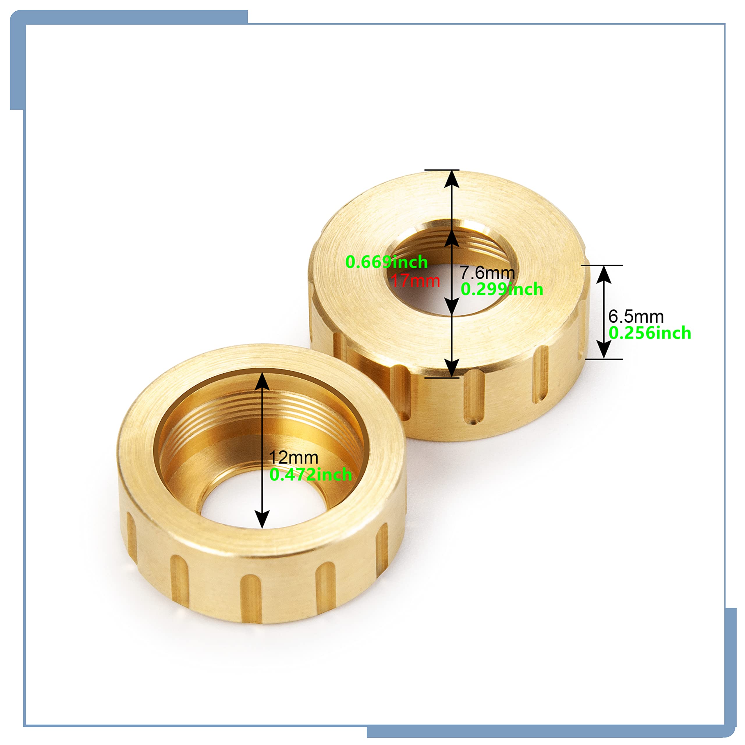 Zolikar 2PCS RC Brass Rear Axle Cap Hub for Kyosho Mini Z 4x4 1/18 Scale Jimny