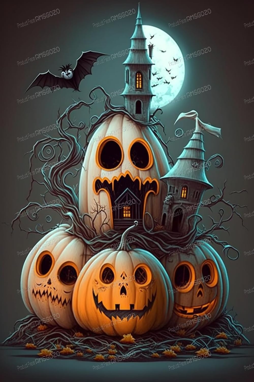 Puzzles 1000 Pieces for Adults - Colorful Pumpkin Lamp Puzzles - Halloween Jigsaw Puzzles, Intellective Educational Toy DIY Collectibles, for Home Decor Wall Decor
