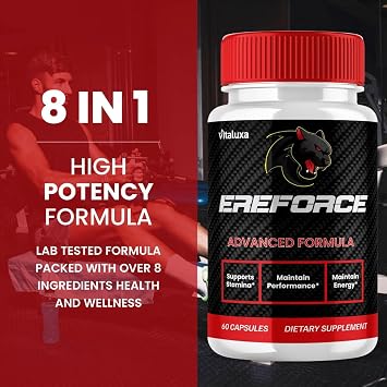 Ereforce Capsules, Ereforce Men's Supplement Performance Eforce Blend Maximum Strength Support, Ere Force Pills Premium Daily Energy Advanced Formula Overall Health Wellness Reviews (60 Capsules)