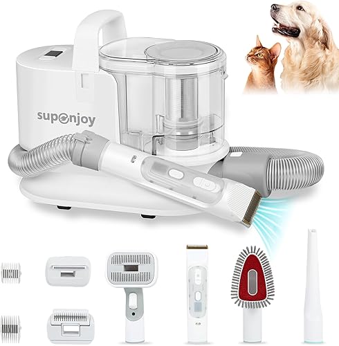 K3 - Kit de aspiradora de aseo para mascotas y peluquería de pelo de perro con succión de 13 KPa de 1.5 L, cepillo de vacío de bajo ruido para