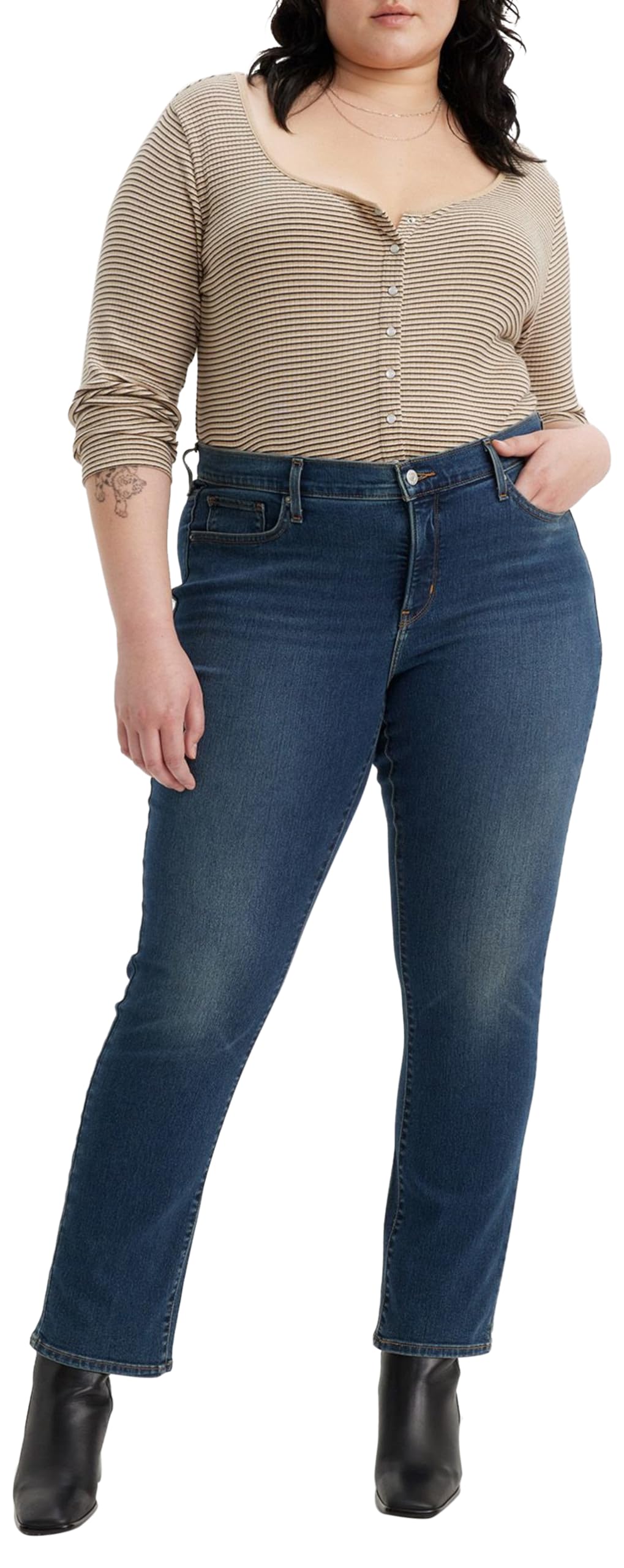 Levi's Women's 314 Shaping Straight Jeans, Zealous Blue, 30W / 32L
