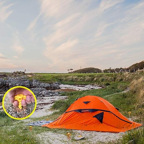 Miniatura 7 de Estacas para toldo, anclajes para tienda de campaña de playa, estacas resistentes con forma de tornillo de 9.8in, 10 pulgadas, paquete de 8 estacas
