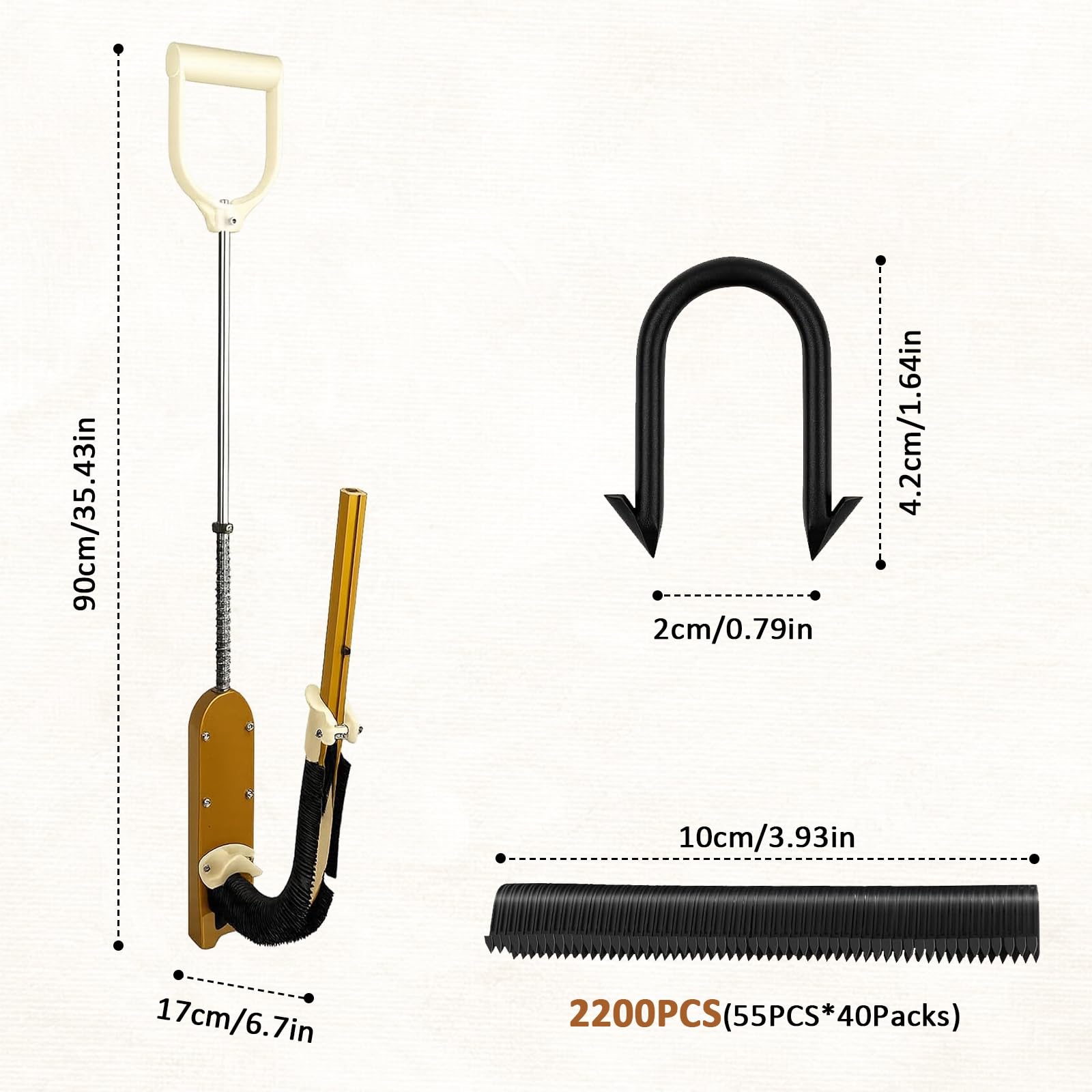 Pinzatrice per supporti per tubi del riscaldamento a pavimento, pinzatrice per tubi di riscaldamento a pavimento, pinzatrice per riscaldamento a pavimento, pinzatrice per clip, 2200 pezzi 20 mm