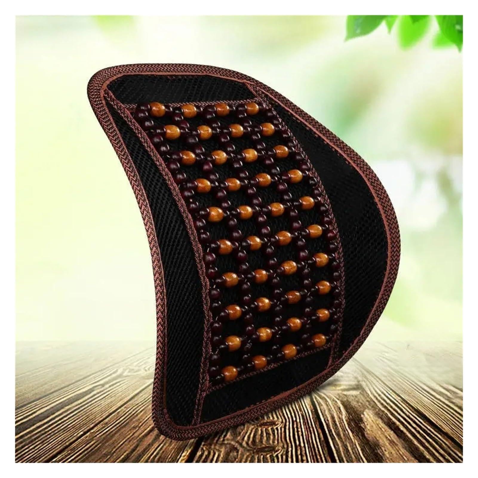 Hviyroi car seat cushion Breathable Wooden Bead Car Lumbar Support Summer Massage(Beige brown)