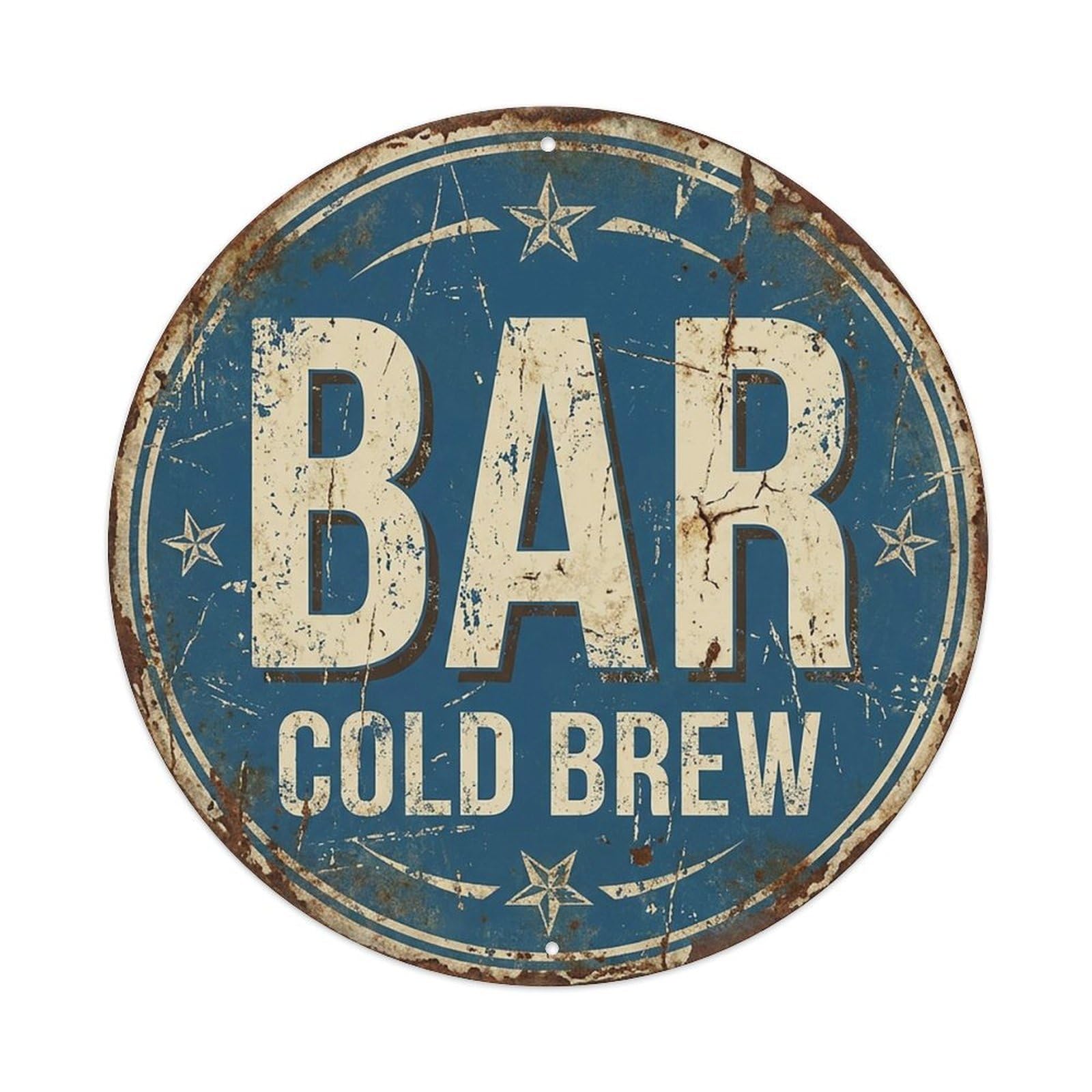 Vintage Beer BAR Cold Brew Retro for Pub Vintage Metal Tin Sign Plaque Wall Decor for Cafe, Club Bar, Office, Garden Metal Poster 8x8Inch