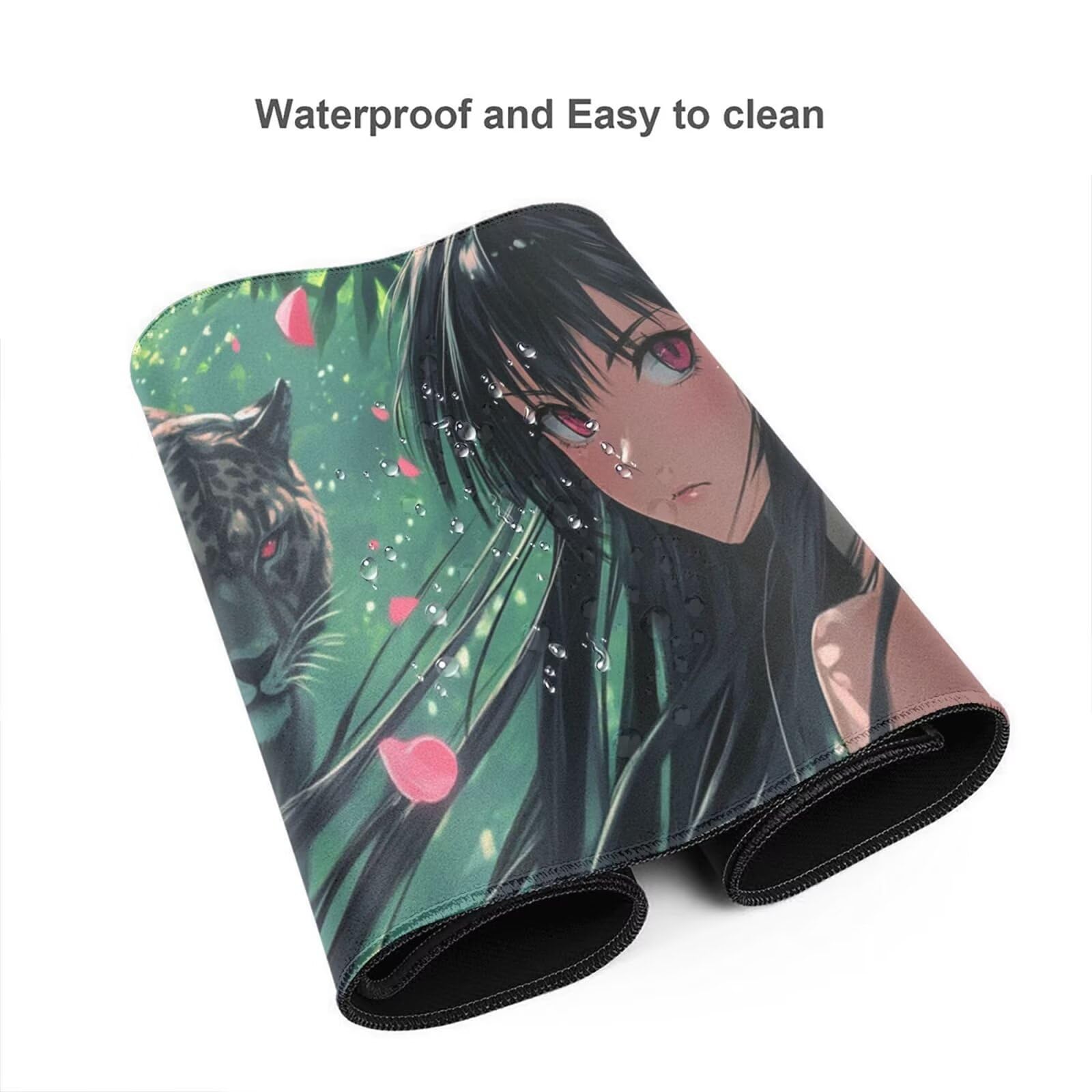 Alfombrilla Ratón Anime Alfombrilla Ratón XXL 1600 x 800 mm, Leopardo Mouse Pad Gaming con Bordes Cosidos, Impermeable Mousepad XXL Base de Goma Antideslizante Duradera, Mouse Pad para Oficina Q454