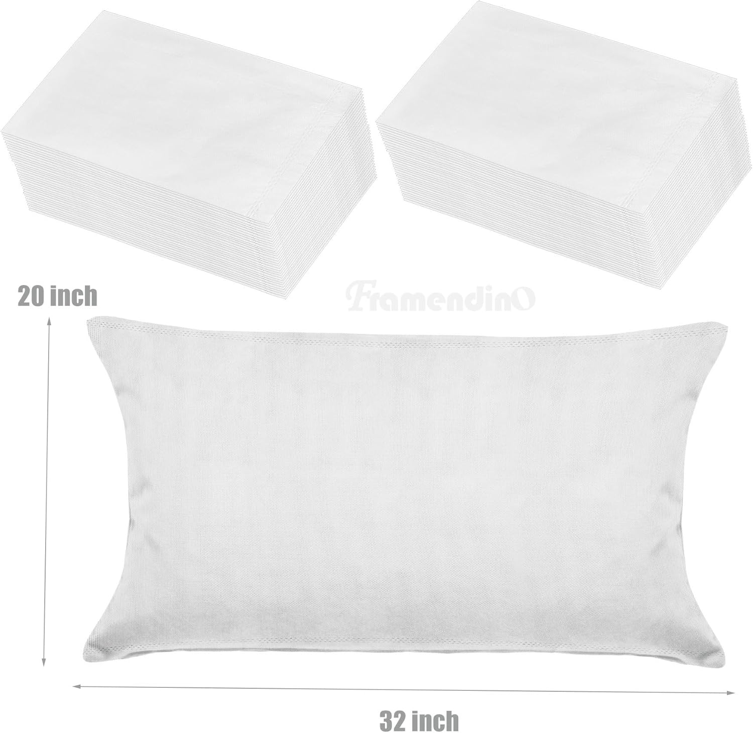 Framendino, 100 Pack Disposable Pillow Case Covers Travel Single Use Pillowcase Cases for Hotel Home Bedroom (32 x 20 Inch)