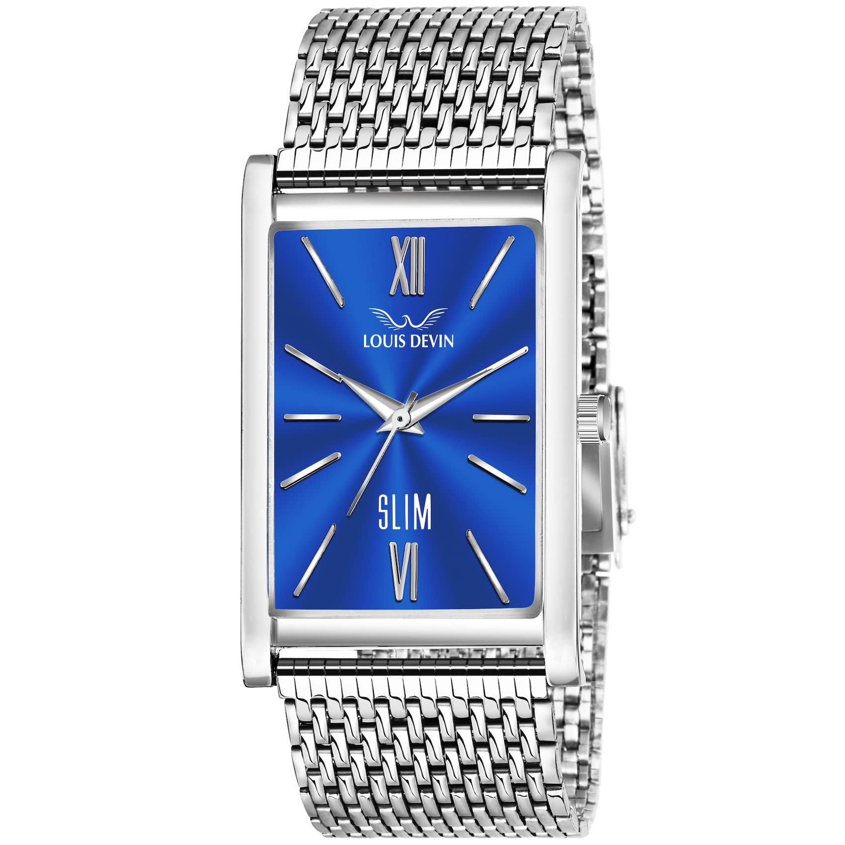 LOUIS DEVIN Stainless Steel Chain Analog Wrist Watch for Men (Blue Dial) | LD-WT052-BLU-CH (B0BCZDTFGM) Amazon Price History, Amazon Price Tracker