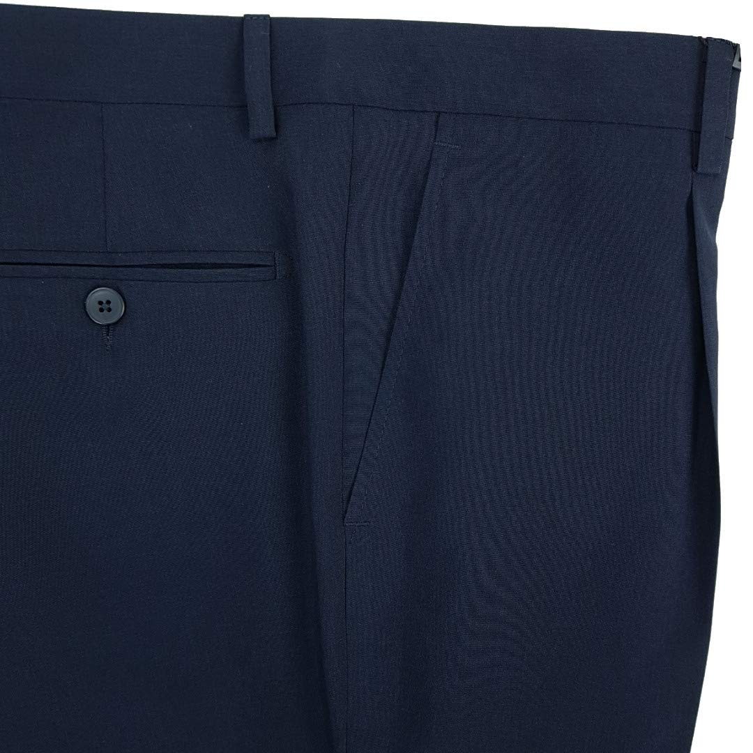 N+1 Pantalone Uomo Classico in Fresco Lana Elegante Vita Alta Gamba Larga 46 48 50 52 54 56 58 60