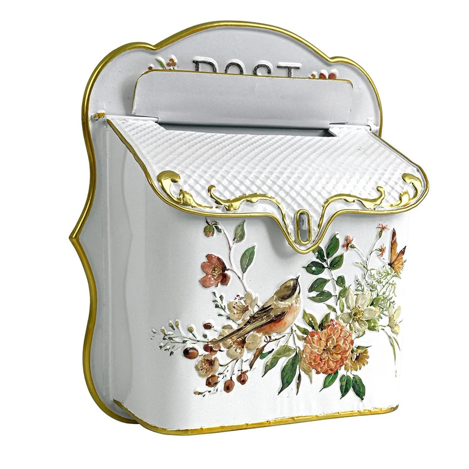 Wall Mounted Letterbox Wall Mounted Post Box Mailboxes Letter Metal Farmhouse Decoration Crafts Mailbox Vintage Outside(03)