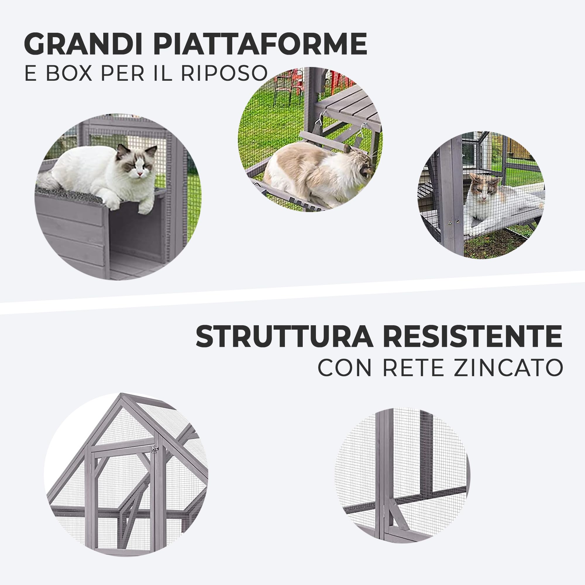 MaxxPet Grande Gabbia - Gatti - Voliera per gatti - Alloggiamenti per gatti - 280x188x188 cm