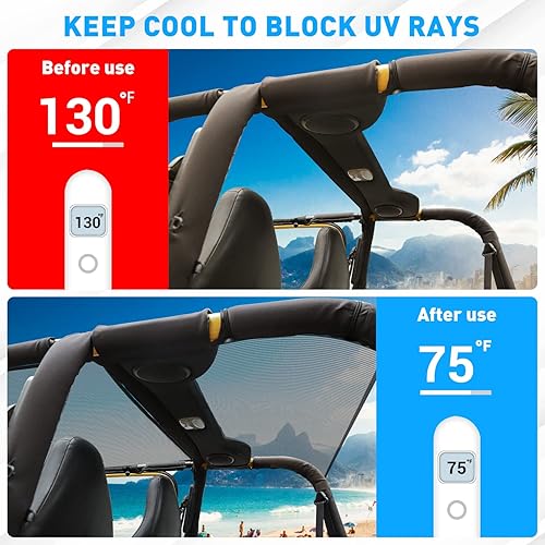 Vista 16 de RT-TCZ Parasol para Jeep TJ con parte superior suave, TJ Bikini Top de malla para Jeep Wrangler TJ 1997-2006 Bandera estadounidense Blanco