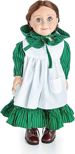 The Queen's Treasures Ropa de muñeca de 18 pulgadas, traje de vestido de Little House on The Prairie, auténtico diseño de 1880 vestido y gorro con