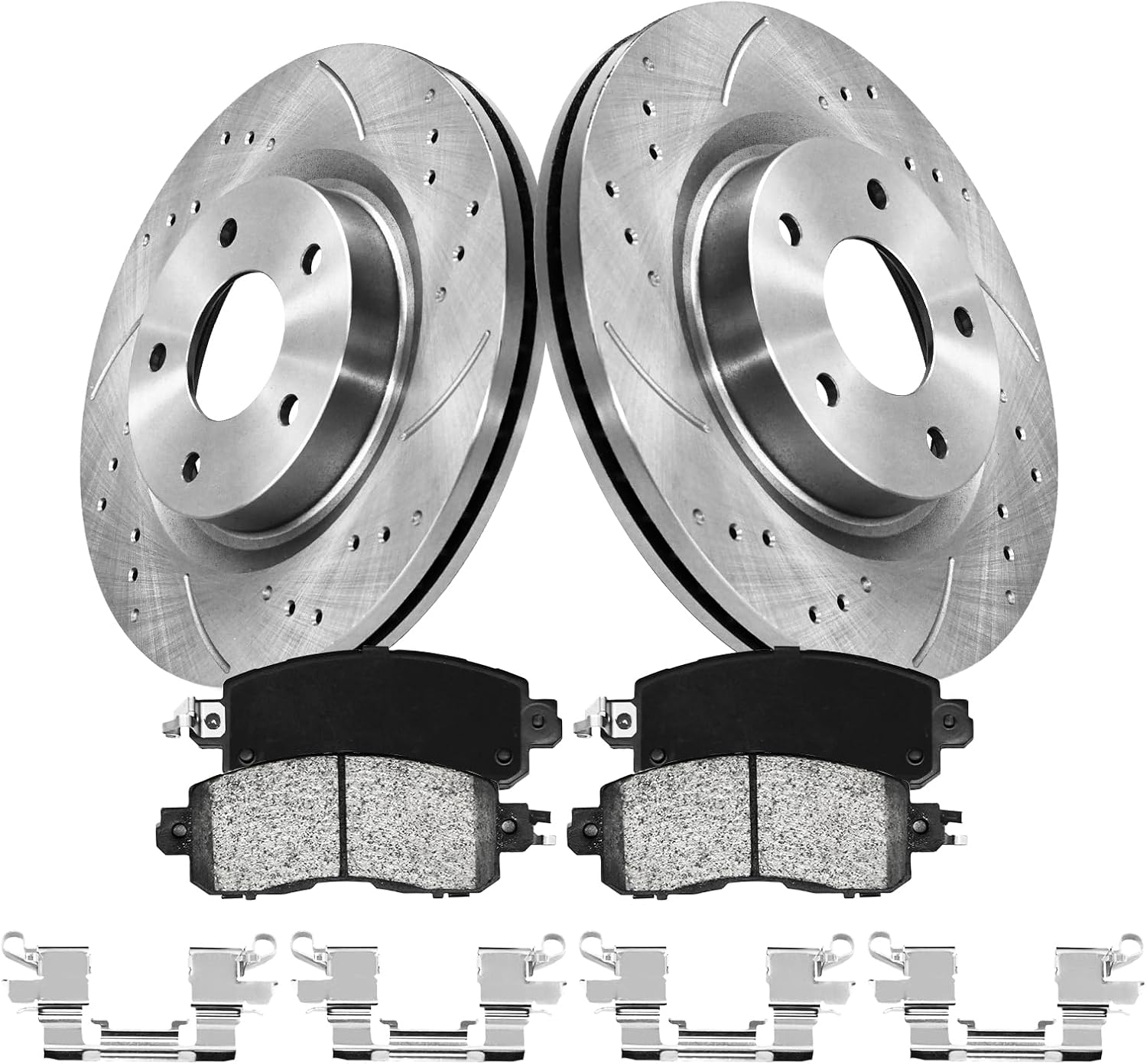 Front Brake Pads And Rotors Kit Compatible With 2013-2023 Nissan Altima, 31464 D1650-8878 Automotive Replacement Brake Kits Anti-rust Oil Drilled And Slotted Rotors 296mm(11.6in)