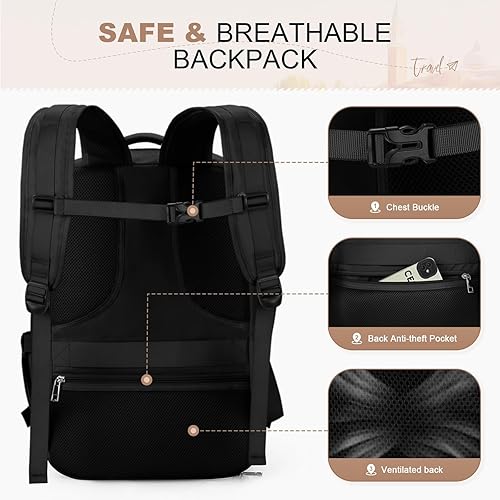 Miniatura 9 de Maelstrom Mochila de viaje para mujeres y hombres, mochila para laptop de 25 litros para portátiles de 17 pulgadas, mochila de mano impermeable para