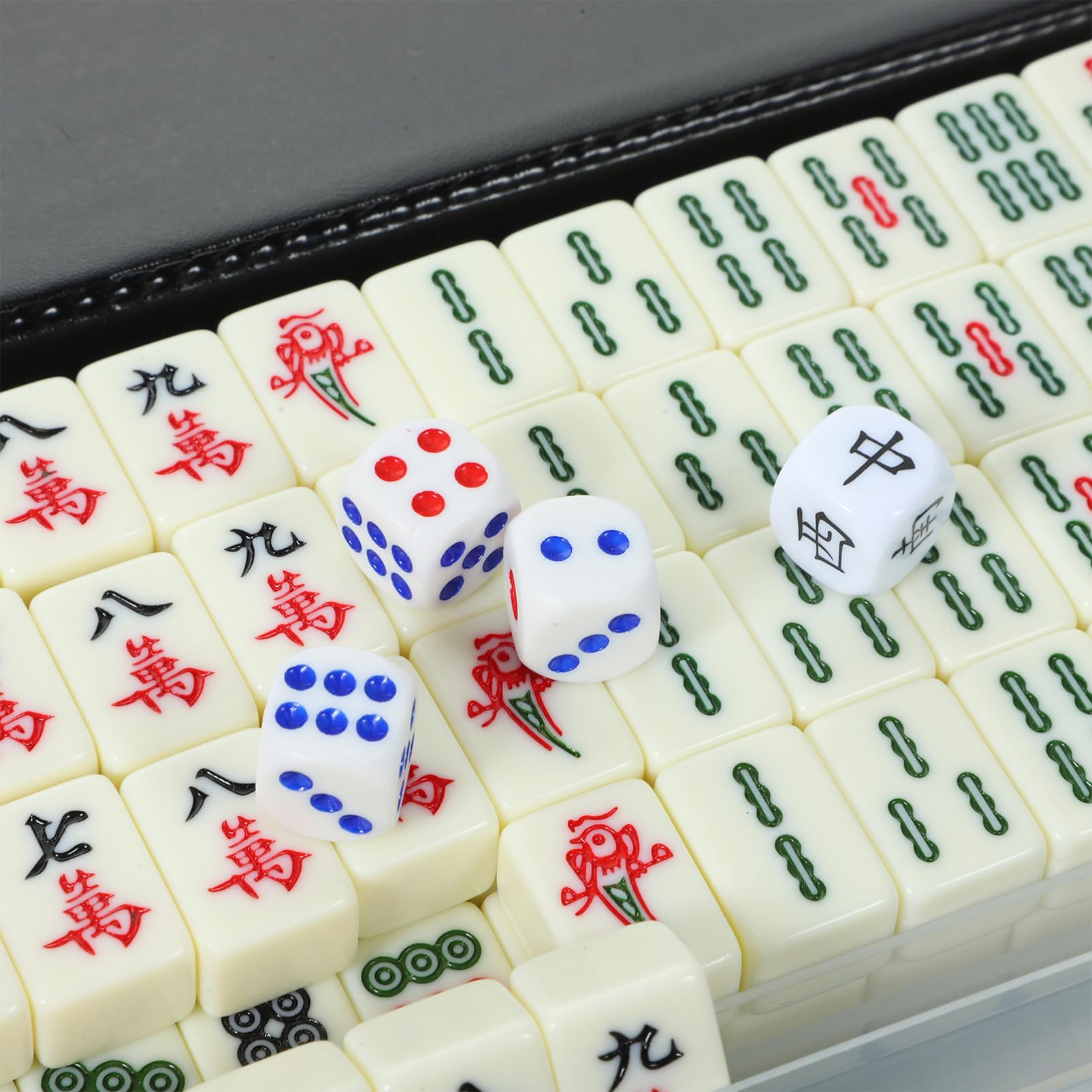 Supvox Mini-Mahjong-Set Party-reisespiel Mahjong-Set Reise-brettspiel-Familien-Spiel Kleines