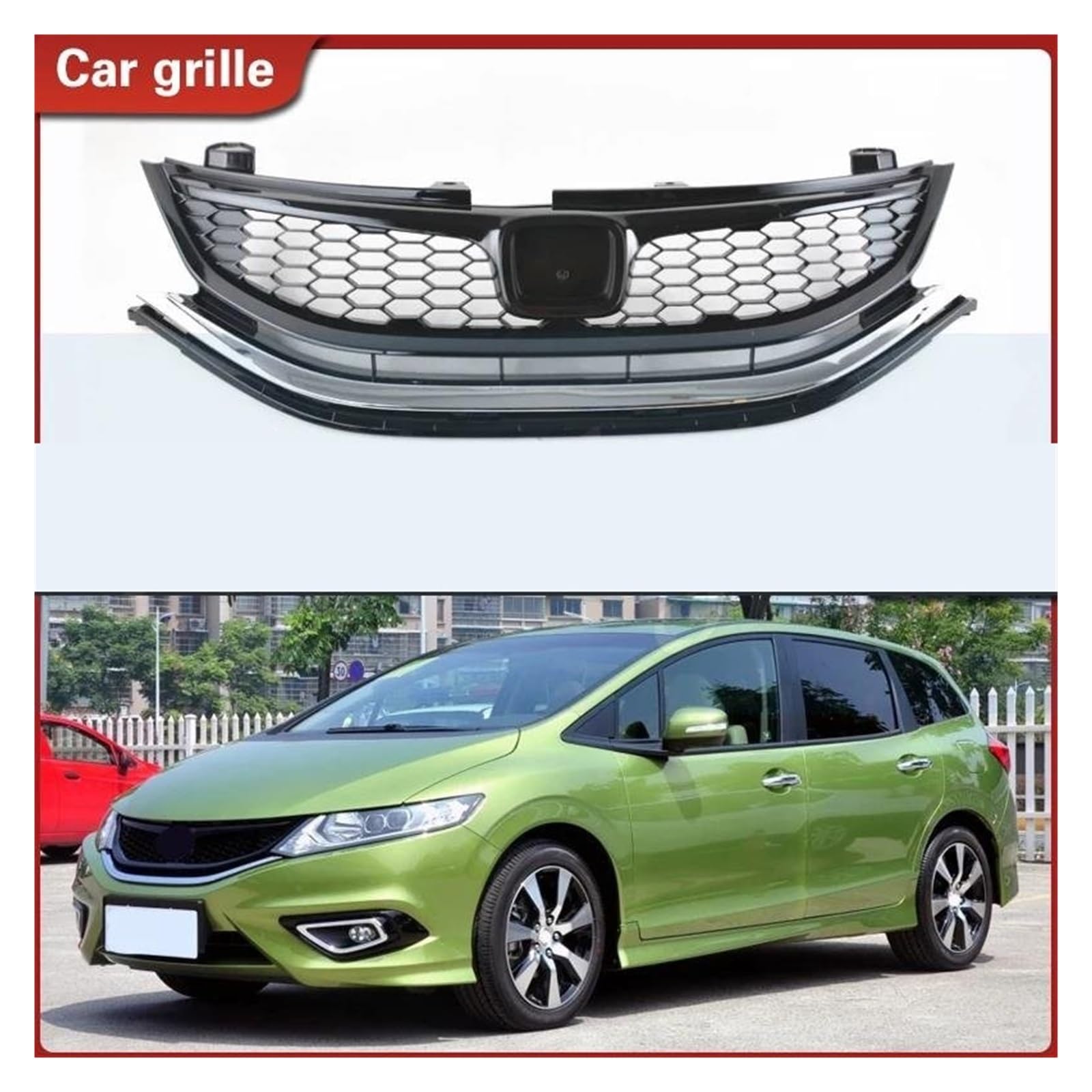 Grille Convient pour Jade 2013-2016 1PC Racing Grills ABS Chrome Grille De Radiateur Supérieure du Pare-Chocs Avant Radiateur