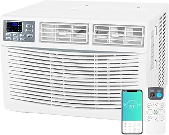 ACHAZEL WiFi Enabled 8,000 BTU Window Air Conditioner, Smart Window AC Unit with Remote and Washable Filter, Energy Saving AC for Home, Bedroom, Cools up to 350 Sq. Ft