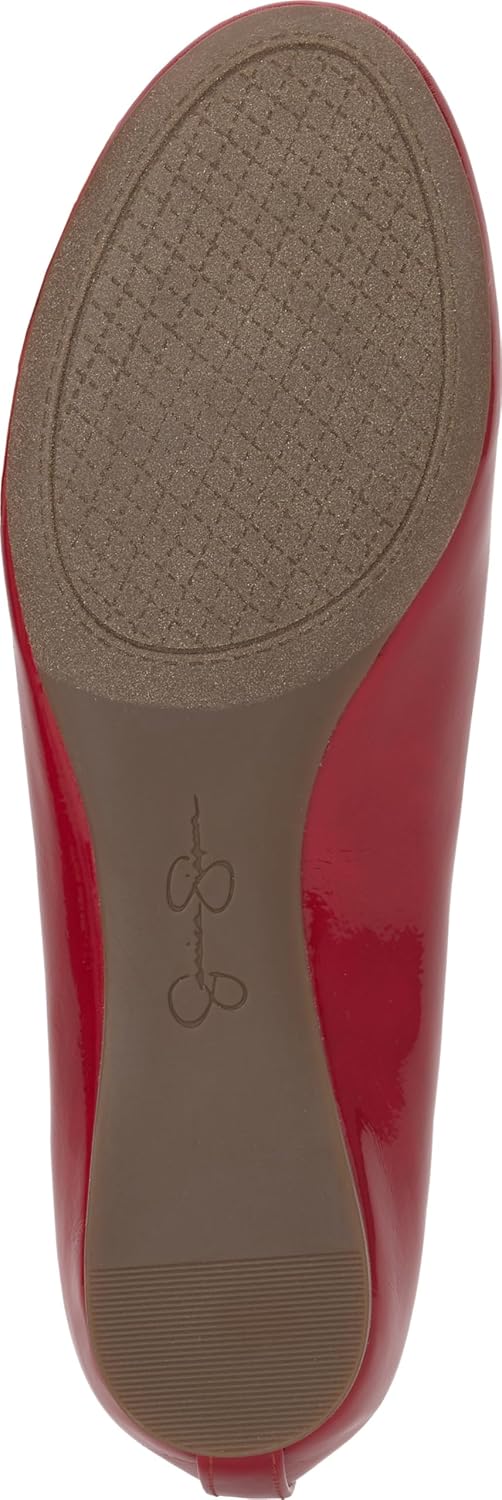 Jessica Simpson Women’s Mandayss Criss-Cross Ankle Ballet Flats with Straps, Red Muse, 5 - Image 4