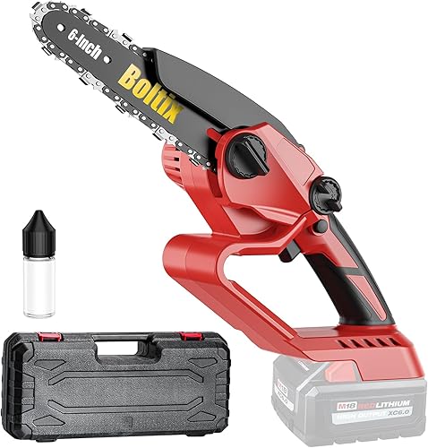 Mini motosierra inalámbrica, compatible con batería Milwaukee M18, motosierra eléctrica sin escobillas de 6 pulgadas, motosierra de mano para