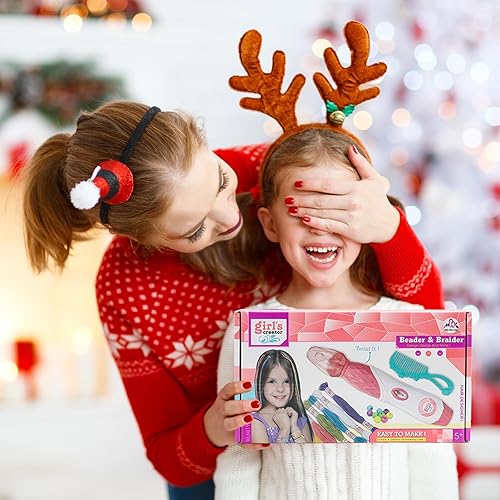 Miniatura 9 de Juguetes de peluquería DIY para niñas, máquina automática de trenzado de cabello y trenzador de cuerda con accesorios, herramienta de peinado para