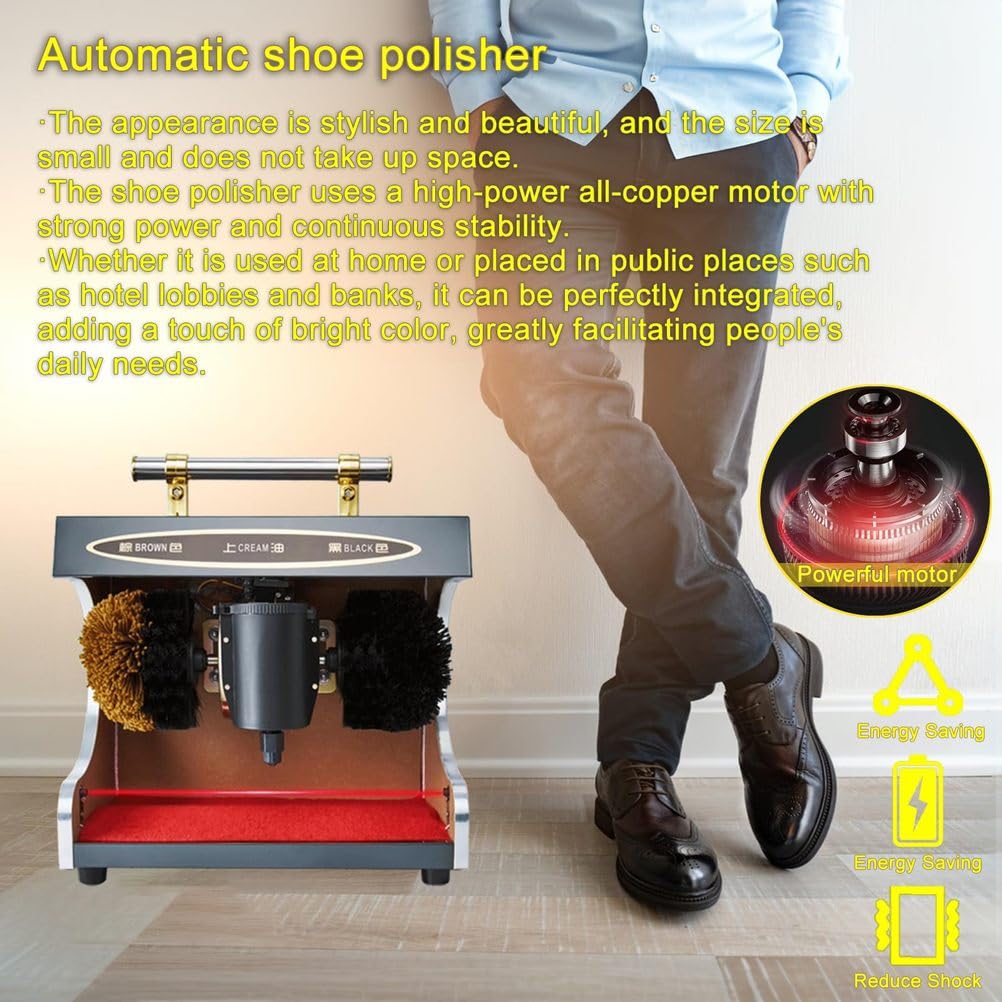 Lucidatrice elettrica per scarpe, kit di pulizia automatica in acciaio inox per casa, hotel e banca