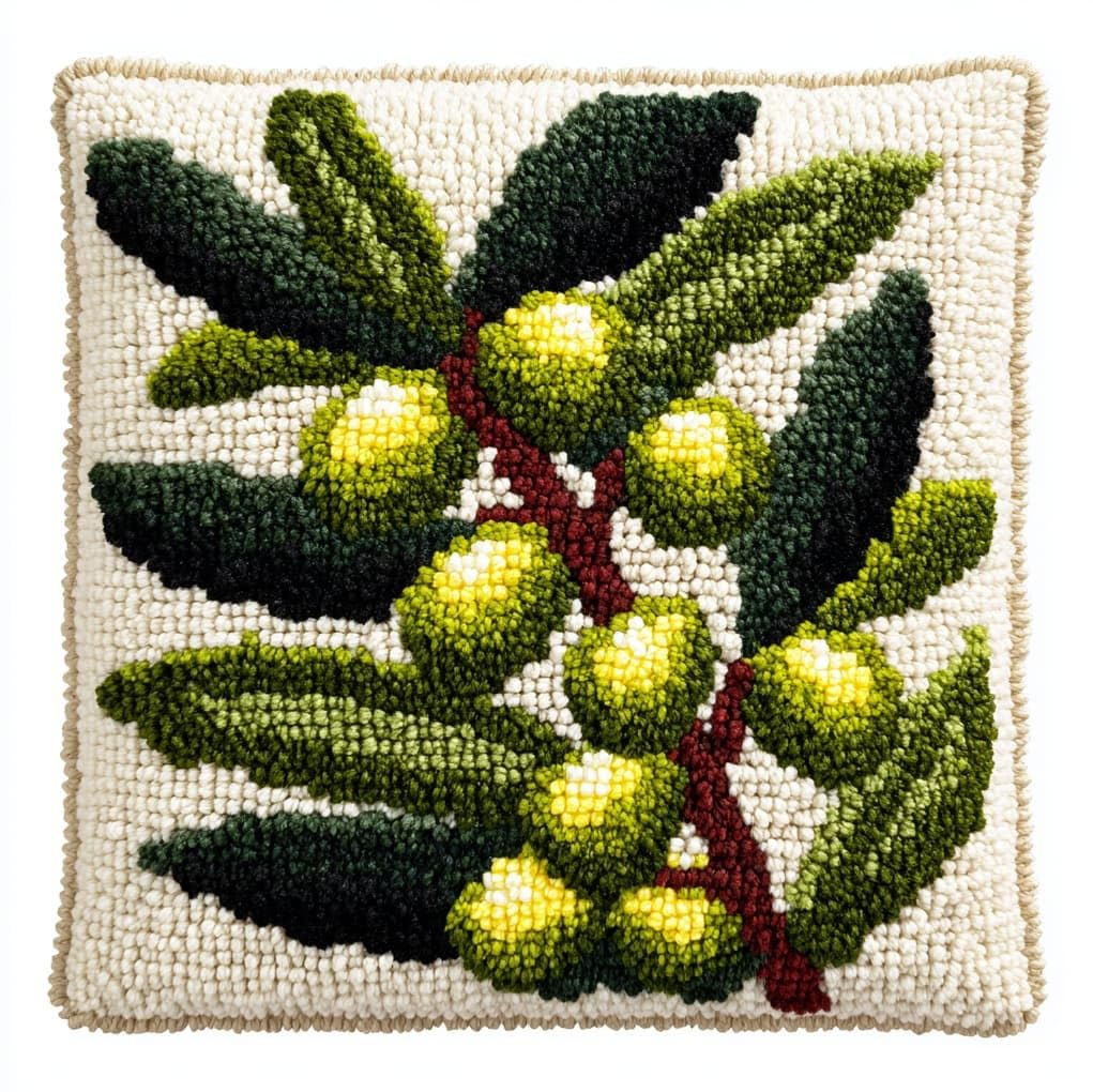 WallustrioaW DIY Latch Hook Kits for Adults,Olive Branch